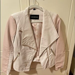 Guess leather jacket pink